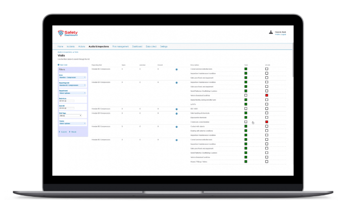 screenshot of Safety Dashboard